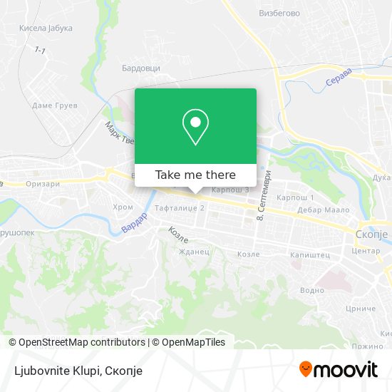 Ljubovnite Klupi map