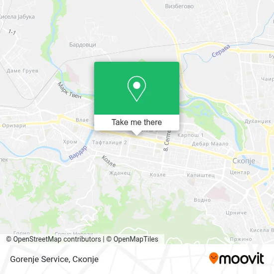 Gorenje Servis map