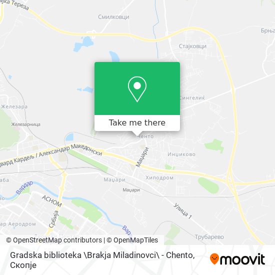 Gradska biblioteka \Brakja Miladinovci\ - Chento mapa