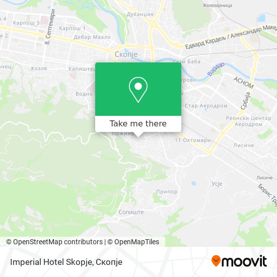 Imperial Hotel Skopje map