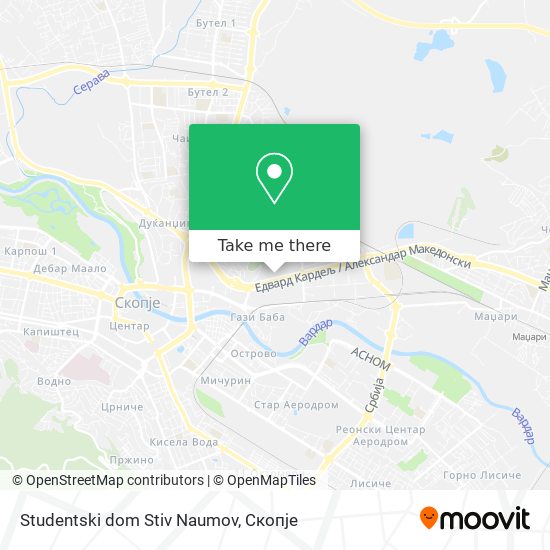 Studentski dom Stiv Naumov map