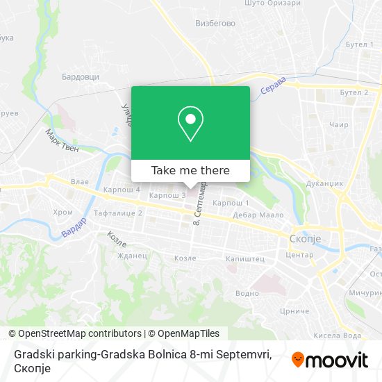 Gradski parking-Gradska Bolnica 8-mi Septemvri mapa