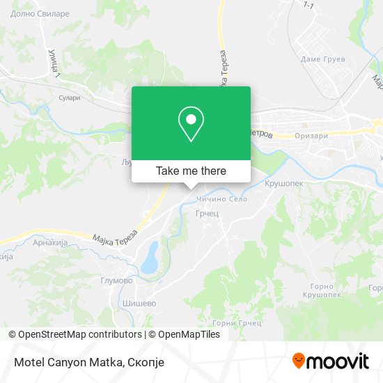 Motel Canyon Matka mapa