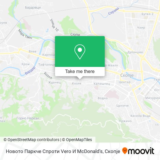 Новото Паркче Спроти Vero И McDonald's mapa