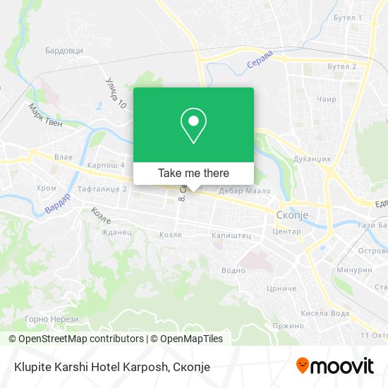 Klupite Karshi Hotel Karposh mapa
