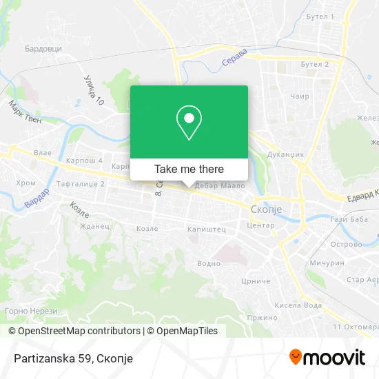 Partizanska 59 map