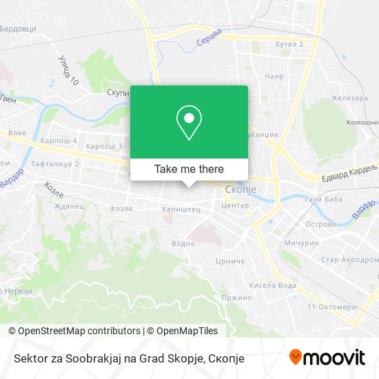 Sektor za Soobrakjaj na Grad Skopje mapa