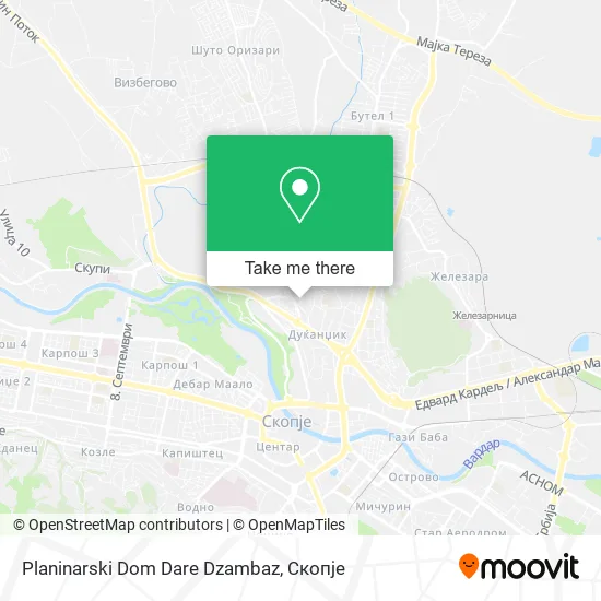 Planinarski Dom Dare Dzambaz map