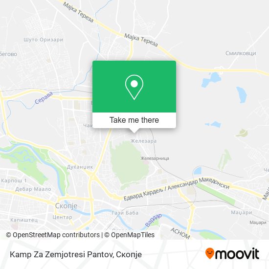 Kamp Za Zemjotresi Pantov mapa