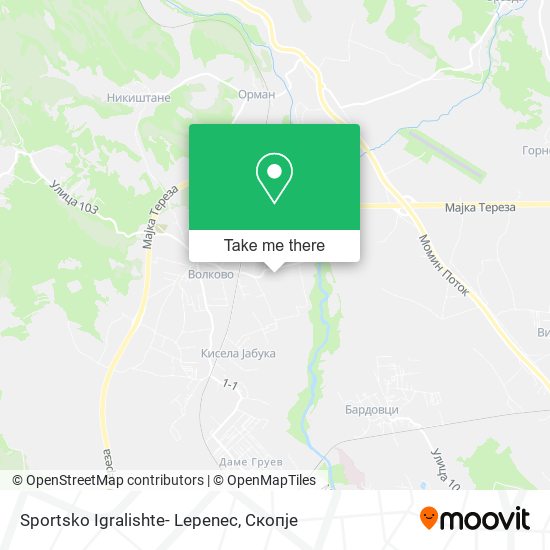 Sportsko Igralishte- Lepenec mapa