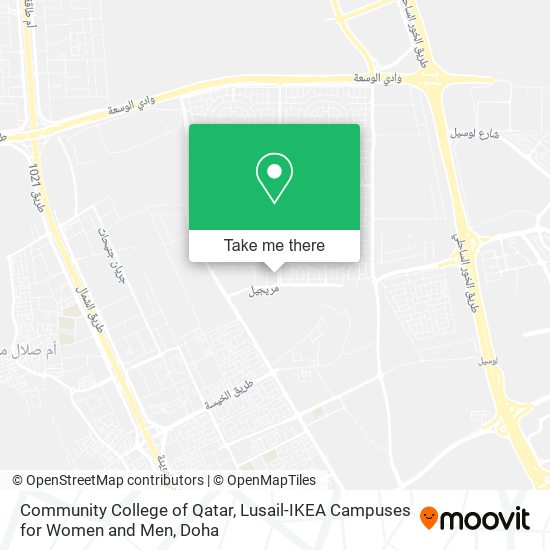 Community College of Qatar, Lusail-IKEA Campuses for Women and Men map