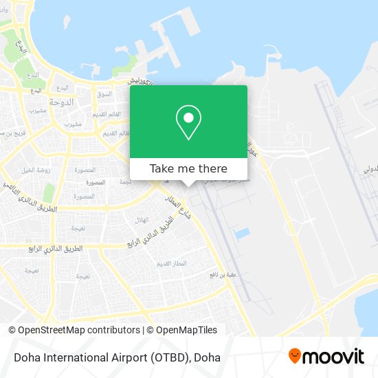 Doha International Airport (OTBD) map