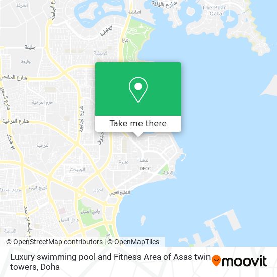 Luxury swimming pool and Fitness Area of Asas twin towers map