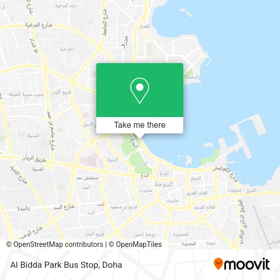 Al Bidda Park Bus Stop map