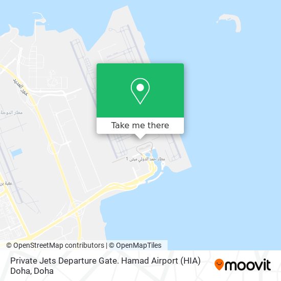 Private Jets Departure Gate. Hamad Airport (HIA) Doha map