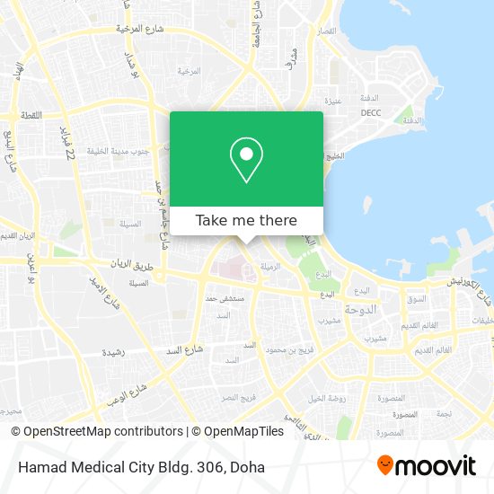 Hamad Medical City Bldg. 306 map
