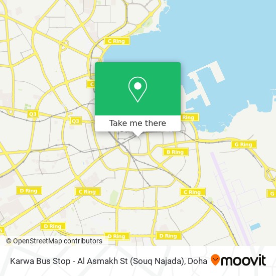 Karwa Bus Stop - Al Asmakh St (Souq Najada) map