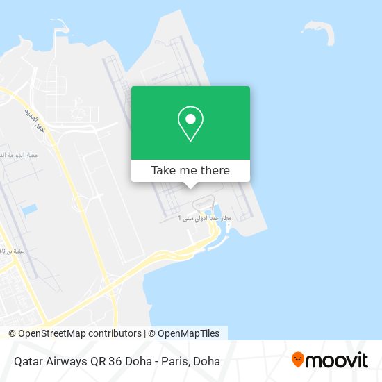 Qatar Airways QR 36 Doha - Paris map