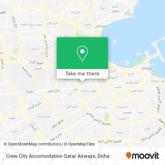 Crew City Accomodation Qatar Airways map