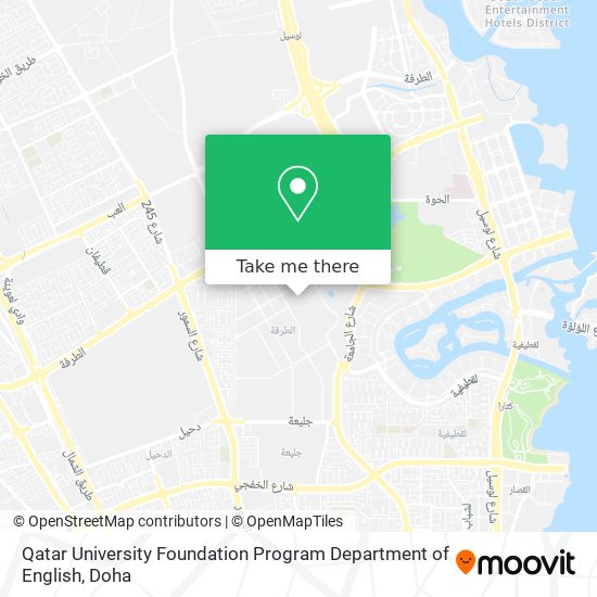 Qatar University Foundation Program Department of English map