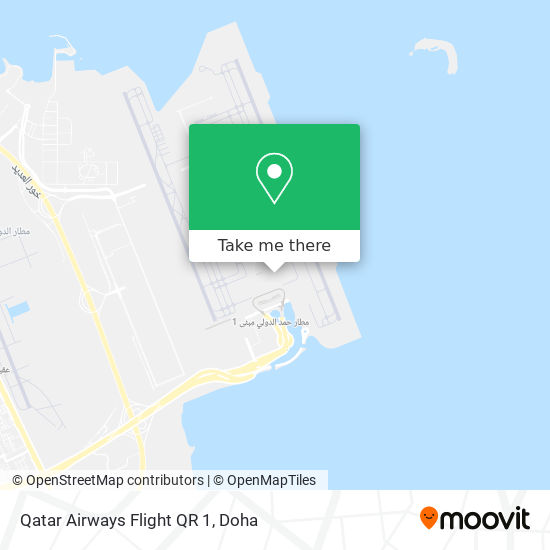 Qatar Airways Flight QR 1 map