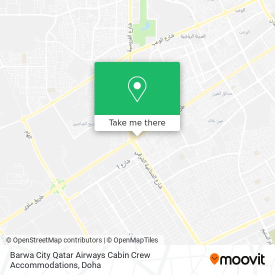 Barwa City Qatar Airways Cabin Crew Accommodations map