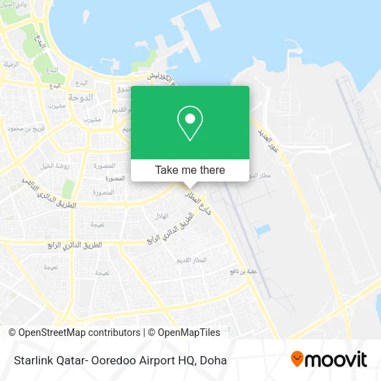 Starlink Qatar- Ooredoo Airport HQ map