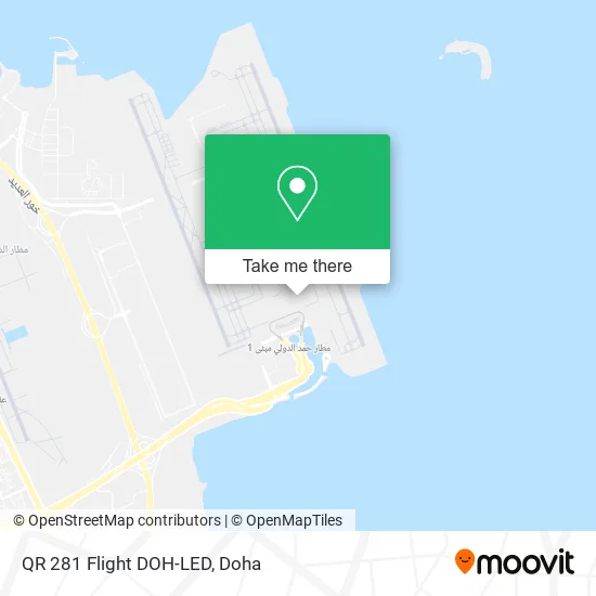 QR 281 Flight DOH-LED map