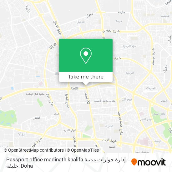 Passport office madinath khalifa إدارة جوازات مدينة خليفة map
