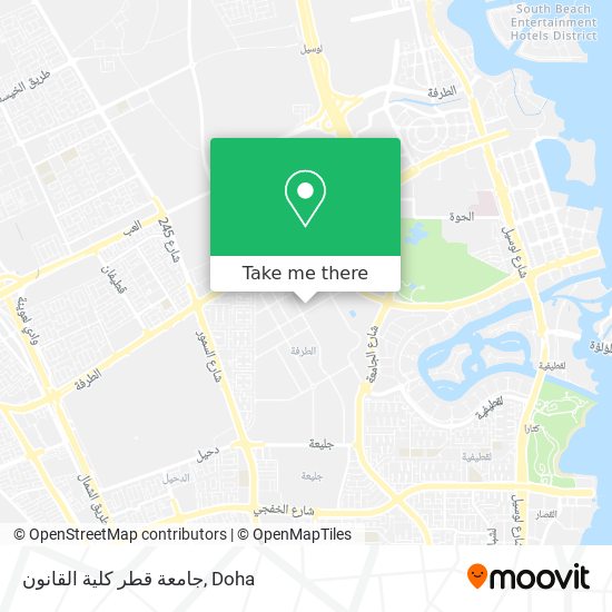 جامعة قطر كلية القانون map