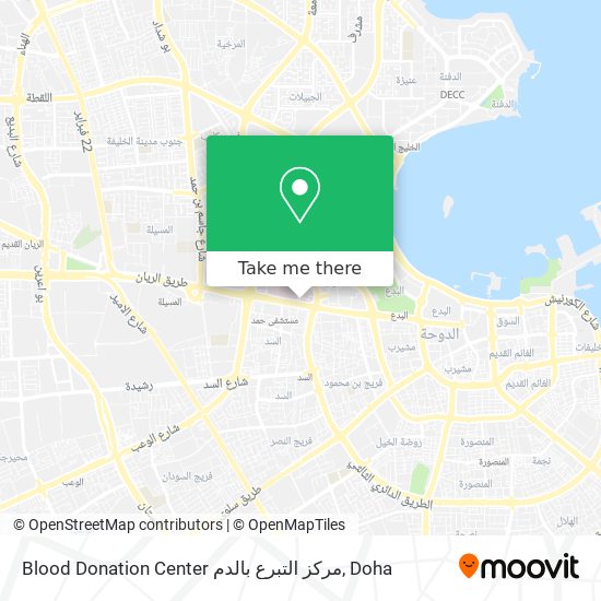 Blood Donation Center مركز التبرع بالدم map