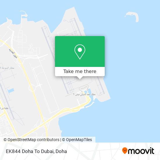 EK844 Doha To Dubai map