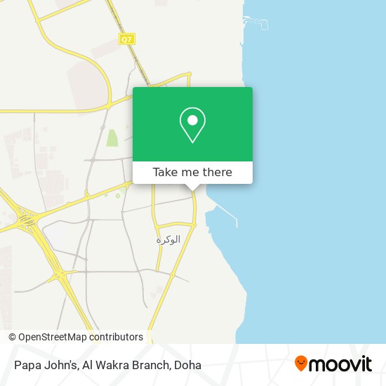 Papa John's, Al Wakra Branch map