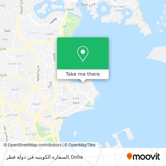 السفاره الكويتيه في دولة قطر map