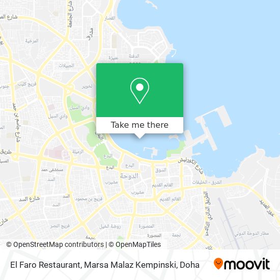 El Faro Restaurant, Marsa Malaz Kempinski map