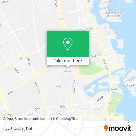 جامعة قطر map
