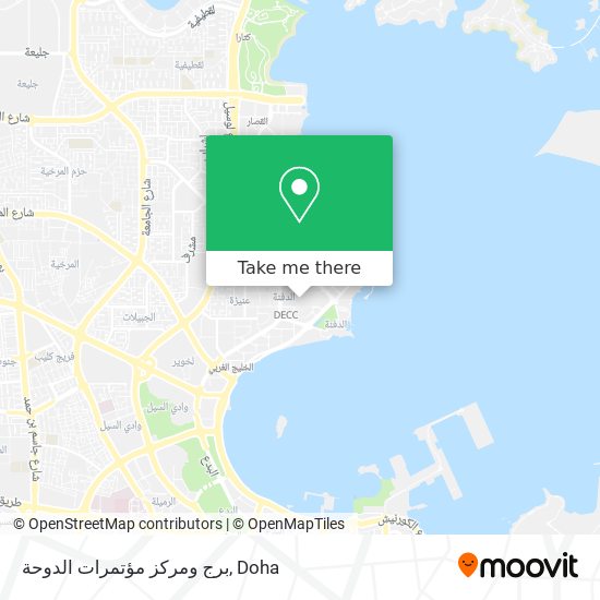 برج ومركز مؤتمرات الدوحة map