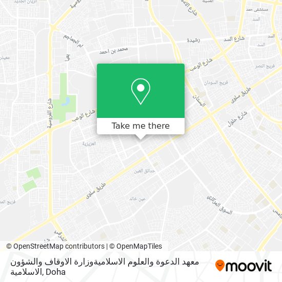 معهد الدعوة والعلوم الاسلاميةوزارة الاوقاف والشؤون الاسلامية map