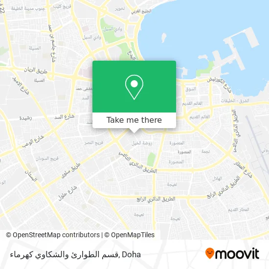 قسم الطوارئ والشكاوي كهرماء map