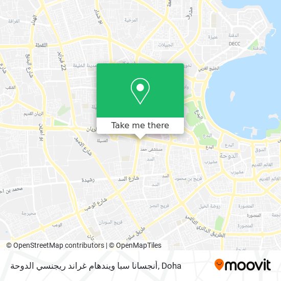 أنجسانا سبا ويندهام غراند ريجنسي الدوحة map