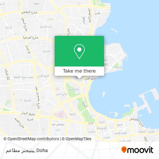 بينيجنز مطاعم map