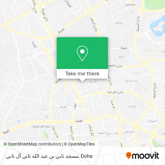 مسجد ثاني بن عبد الله ثاني آل ثاني map