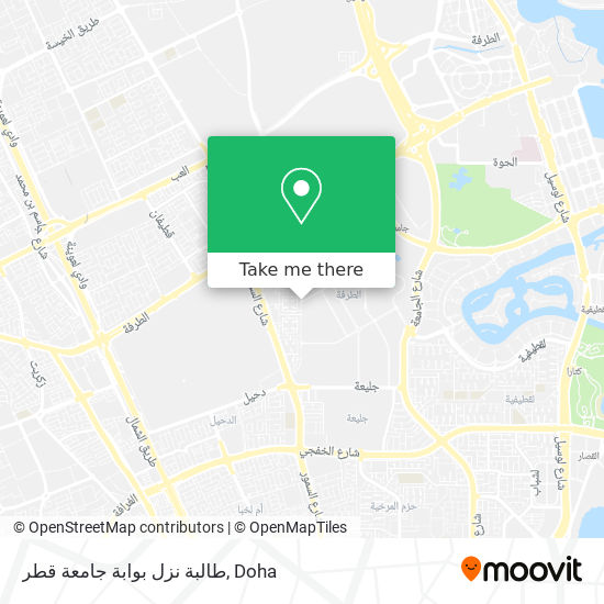 طالبة نزل بوابة جامعة قطر map