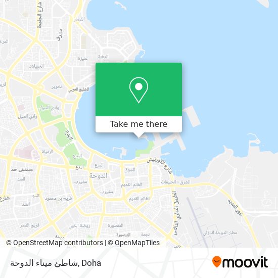 شاطئ ميناء الدوحة map