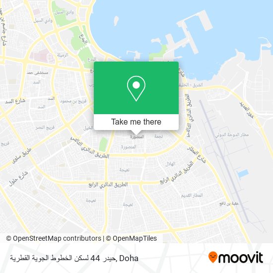 حيدر 44 لسكن الخطوط الجوية القطرية map