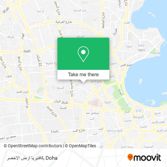 كافتيريا ارض الاخضر map