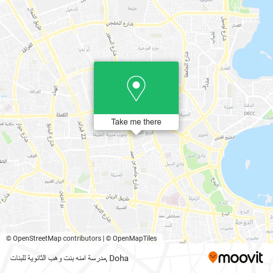 مدرسة امنه بنت وهب الثانوية للبنات map