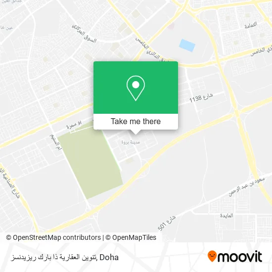 تنوين العقارية ذا بارك ريزيدنسز map