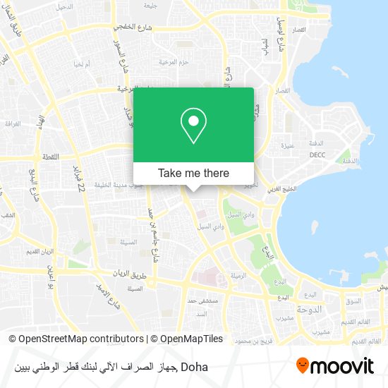 جهاز الصراف الآلي لبنك قطر الوطني بيين map