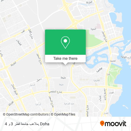 ملاعب جامعة قطر 3 و 4 map